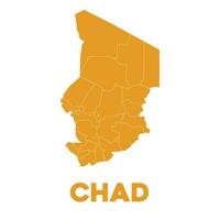 Detailed Chad Map vector