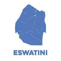 Detailed Eswatini Map vector