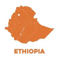 Detailed Ethiopia Map vector