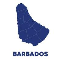 Detailed Barbados Map vector