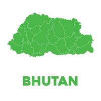 Detailed Bhutan Map vector