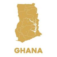 detallado Ghana mapa vector