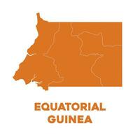 Detailed Equatorial Guinea Map vector