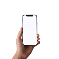 AI generated Hand holding phone isolated png
