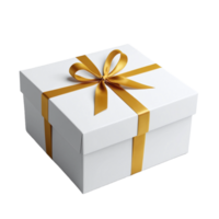 AI generated Gift box with ribbon on transparent background png