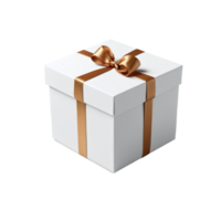 AI generated Gift box with ribbon on transparent background png