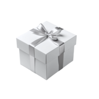 AI generated Gift box with ribbon on transparent background png