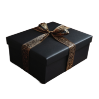 AI generated Gift box with ribbon on transparent background png