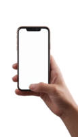 AI generated Hand holding phone isolated png