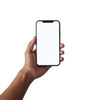 AI generated Hand holding phone isolated png