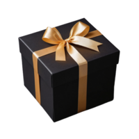 AI generated Gift box with ribbon on transparent background png