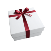 AI generated Gift box with ribbon on transparent background png