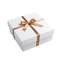 AI generated Gift box with ribbon on transparent background png