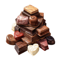 ai généré collection de empilés des chocolats. ai généré image png