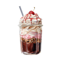 AI generated Chocolate Milkshake with Whipped Cream. AI Generated Image png