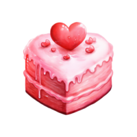 AI generated Piece of Cake with a Heart. AI Generated Image png