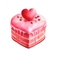 AI generated Piece of Cake with a Heart. AI Generated Image png