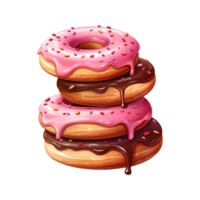 AI generated Pile of Adorable Donuts. AI Generated Image png