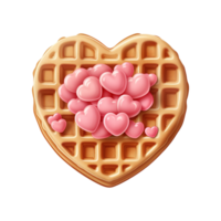 ai generiert Waffel mit Rosa Glasur und Herzen. ai generiert Bild png