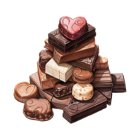 AI generated Collection of Stacked Chocolates. AI generated image png