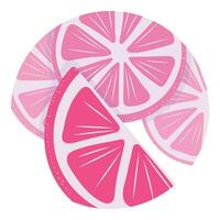 Round pink lemon flat icon for design vector