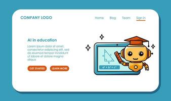 web página diseño acerca de utilizando ai para educación y ciencia. charla larva del moscardón asistente para en línea aplicaciones sencillo vector préstamo concepto.