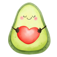 Fresh and healthy heart-shaped fruit arrangement with vibrant apples, pears, and avocado, forming a colorful and nutritious symbol of nature's sweetness and vitality png