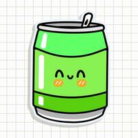 Cute funny Soda sticker. Vector hand drawn cartoon kawaii character illustration icon. Isolated on background Soda card character concept