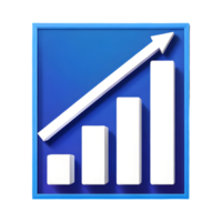 AI generated Graph Growth Market Profit Icon symbol 3d isolated on transparent background png