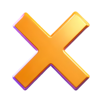 AI generated Cross Mark Icon Symbol 3d isolated on transparent background png