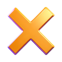 AI generated Cross Mark Icon Symbol 3d isolated on transparent background png