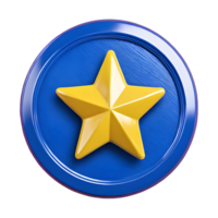 AI generated Star Button symbol 3d isolated on transparent background png