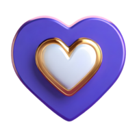 AI generated Like Heart Icon symbol 3d isolated on transparent background png