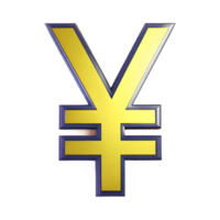 AI generated Yen Symbol 3d isolated on transparent background png