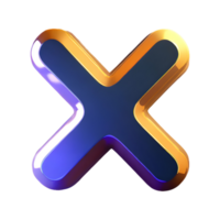 AI generated Cross Mark Icon Symbol 3d isolated on transparent background png