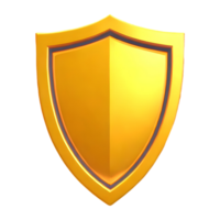 AI generated Shield Icon Symbol 3d isolated on transparent background png