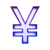 AI generated Yen Symbol 3d isolated on transparent background png