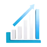 ai generado grafico crecimiento mercado lucro icono símbolo 3d aislado en transparente antecedentes png