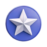 AI generated Star Button symbol 3d isolated on transparent background png