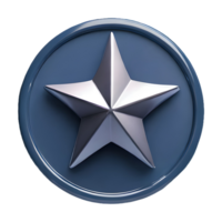 AI generated Star Button symbol 3d isolated on transparent background png