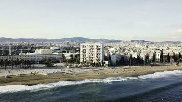 Florida city top view. Stock. Top view of the sandy beach in the city photo