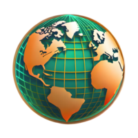 AI generated Globe Icon symbol 3d isolated on transparent background png