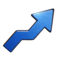 AI generated Rising Arrow icon Symbol 3d isolated on transparent background png