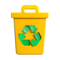 AI generated Recycle Bin icon Symbol 3d isolated on transparent background png