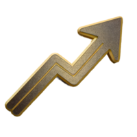 AI generated Rising Arrow icon Symbol 3d isolated on transparent background png