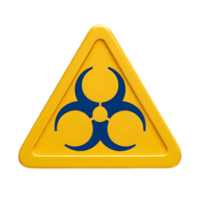 ai généré biologique Triangle danger icône symbole 3d isolé sur transparent Contexte png