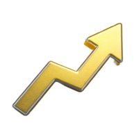 AI generated Rising Arrow icon Symbol 3d isolated on transparent background png