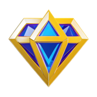 AI generated Diamond symbol 3d isolated on transparent background png