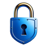 AI generated Padlock Icon symbol 3d isolated on transparent background png