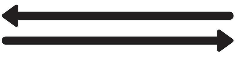 Long arrow vector icon. Black horizontal double arrow. Vector